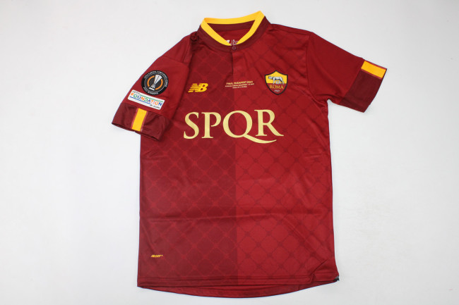 with Front Lettering+Europa League Patch Fans Version 2023-2024 AS Roma Europa Final Home Soccer Jersey Football Shirt