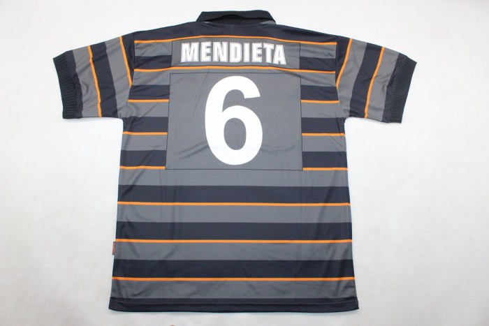 Retro Jersey 1999-2000 Valencia MENDIETA 6 Away Soccer Jersey Vintage Football Shirt