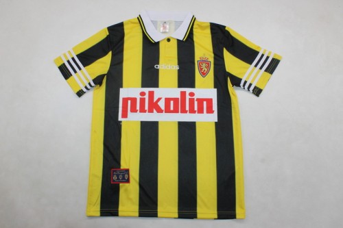 Retro Jersey 1996-1998 Real Zaragoza POYET 11 Away Soccer Jersey Vintage Camisetas de Futbol