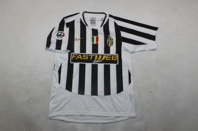 with Scudetto+Serie A Patch Retro Jersey 2003-2004 Juventus Home Soccer Jersey Vintage Football Shirt