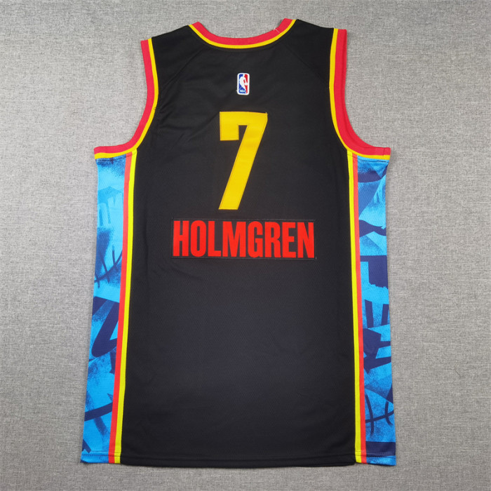 2025 City Edition Oklahoma City Thunder HOLMGREN 7 Black NBA Jersey Basketball Shirt