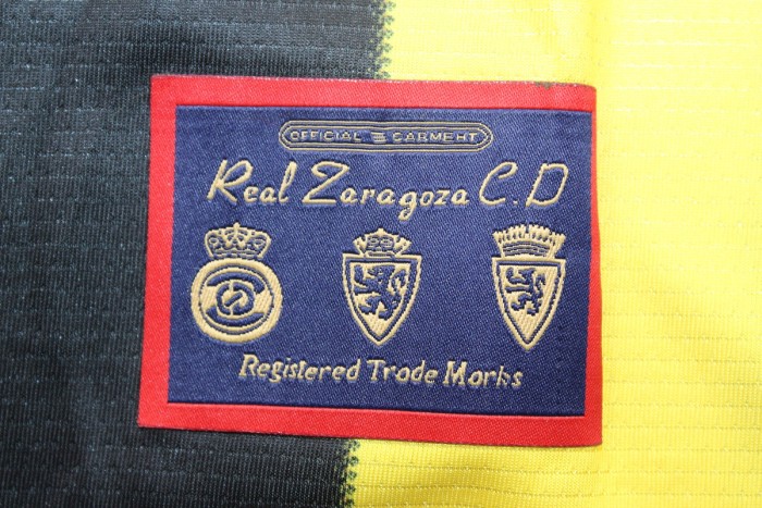 Retro Jersey 1996-1998 Real Zaragoza POYET 11 Away Soccer Jersey Vintage Camisetas de Futbol