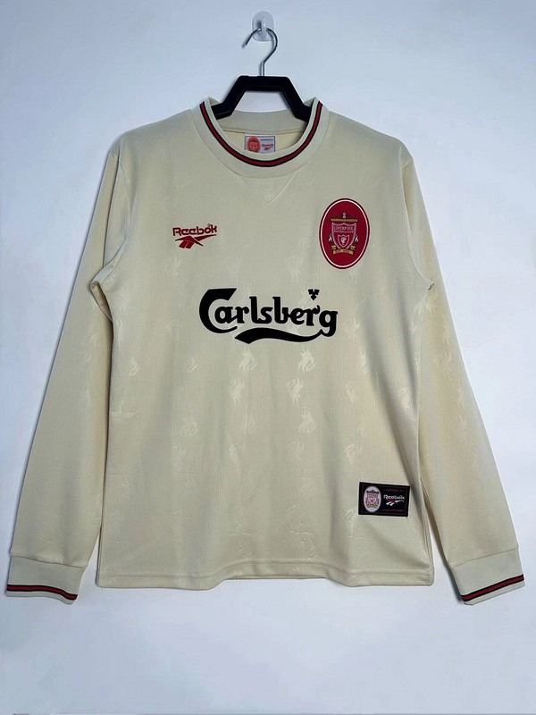 Long Sleeve Retro Jersey 1996-1997 Liverpool Away Soccer Jersey Vintage Football Shirt