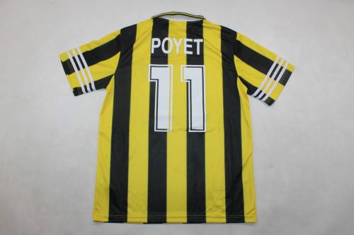 Retro Jersey 1996-1998 Real Zaragoza POYET 11 Away Soccer Jersey Vintage Camisetas de Futbol
