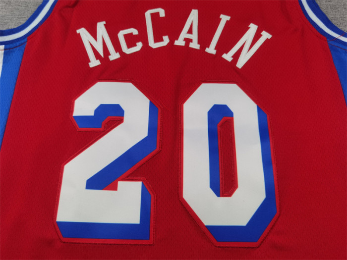 Philadelphia 76ers 20 McCAIN Red NBA Jersey Basketball Shirt