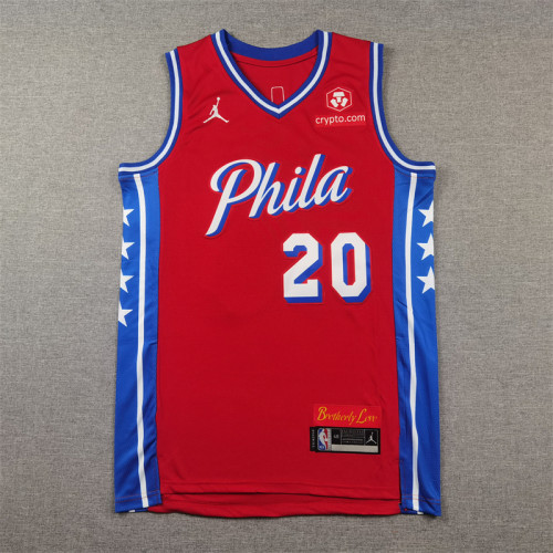 Philadelphia 76ers 20 McCAIN Red NBA Jersey Basketball Shirt