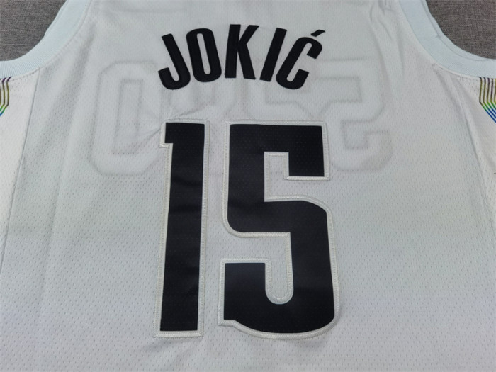 2025 City Edition Nikola Jokic 15 White Denver Nuggets NBA Jersey Basketball Shirt