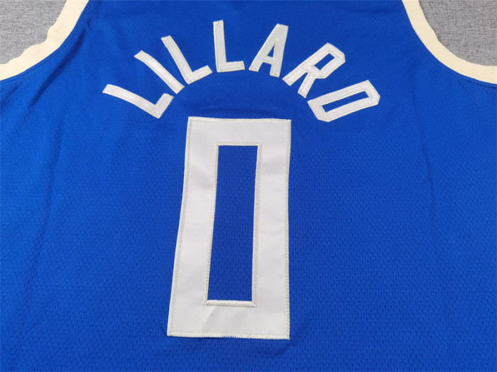 2025 City Edition Milwaukee Bucks 0 LILLARD Blue NBA Shirt Basketball Jersey