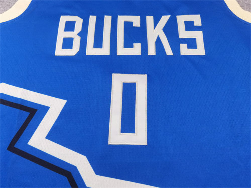 2025 City Edition Milwaukee Bucks 0 LILLARD Blue NBA Shirt Basketball Jersey