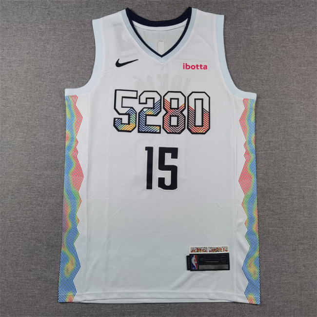 2025 City Edition Nikola Jokic 15 White Denver Nuggets NBA Jersey Basketball Shirt