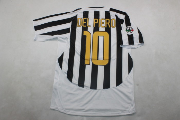 with Scudetto+Serie A Patch Retro Jersey 2003-2004 Juventus DEL PIERO 10 Home Soccer Jersey Vintage Football Shirt