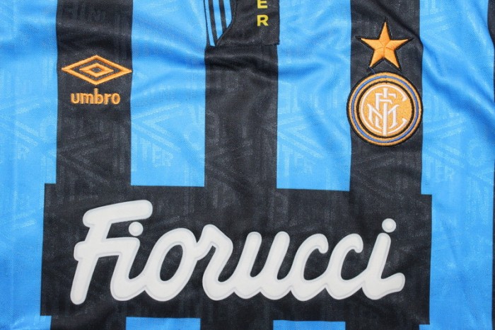 Retro Jersey 1993-1994 Inter Milan BERGOMI 2 Home Soccer Jersey Vintage Football Shirt