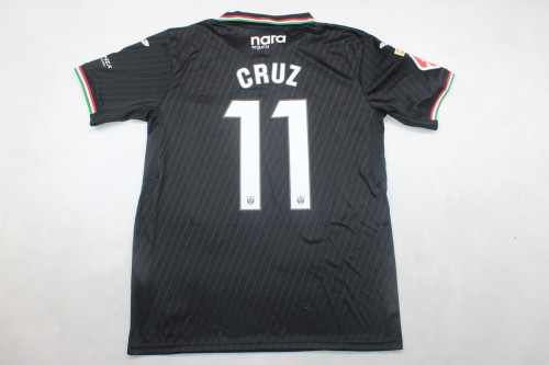 with League Champions+LALIGA Patch Fans Version 2024-2025 Leganes GRUZ 11 Third Away Black Soccer Jersey Leganés Football Shirt
