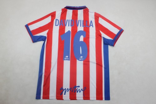 Retro Jersey 2002-2003 Sporting Gijon DAVID VILLA 16 Home Soccer Jersey Vintage Football Shirt