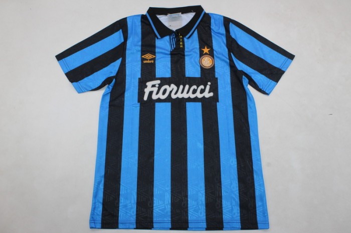 Retro Jersey 1993-1994 Inter Milan BERGOMI 2 Home Soccer Jersey Vintage Football Shirt