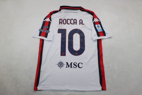with Serie A Patch Fan Version 2024-2025 Genoa  ROCCA A. 10 Away White Soccer Jersey Maillot de Foot