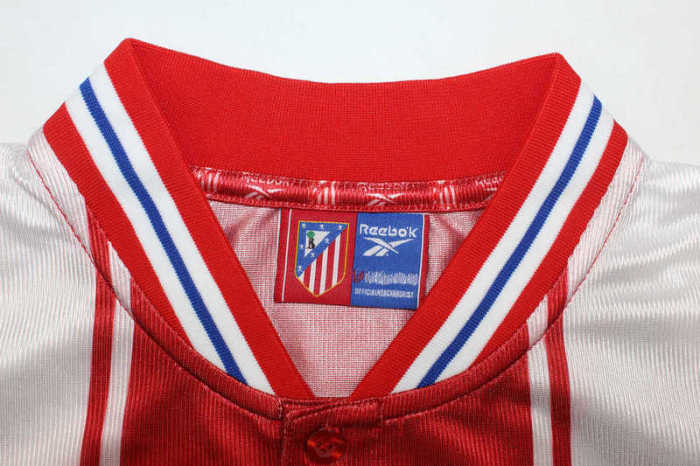 with LFP Patch Retro Jersey 1999-2000 Atletico Madrid HASSELBAINK 17 Home Soccer Jersey Vintage Football Shirt