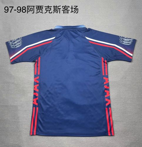 Retro Jersey1997-1998 Ajax Away Blue Soccer Jersey Vintage Football Shirt