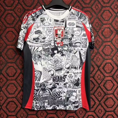 Y-3 Fan Version Japan 2024 White/Black Comic Soccer Jersey Football Shirt