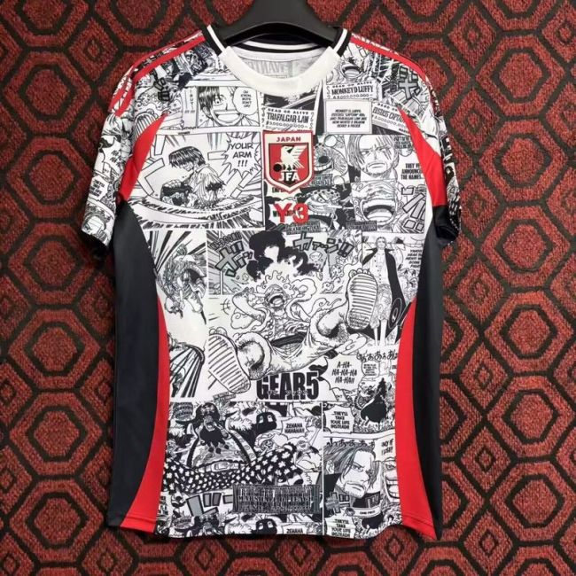 Y-3 Fan Version Japan 2024 White/Black Comic Soccer Jersey Football Shirt