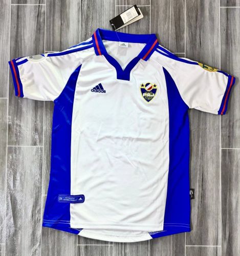 with Patch Retro Jersey 2000 Yugoslavia Away White Soccer Jersey Vintage Football Shirt