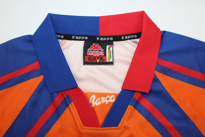 with UCL Patch Retro Jersey 1997-1998 Barcelona Away Soccer Jersey Vintage Football Shirt