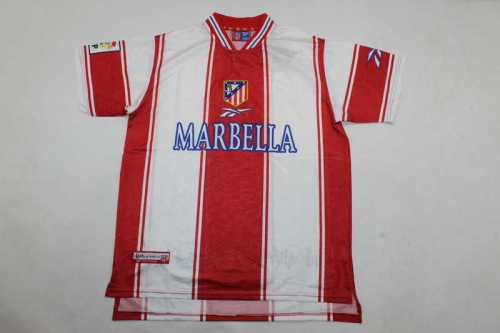 with LFP Patch Retro Jersey 1999-2000 Atletico Madrid HASSELBAINK 17 Home Soccer Jersey Vintage Football Shirt