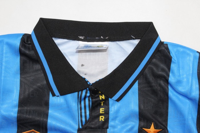 Retro Jersey 1993-1994 Inter Milan BERGOMI 2 Home Soccer Jersey Vintage Football Shirt
