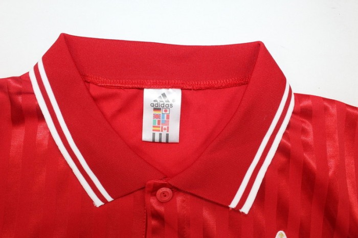 Retro Jersey 1995-1996 Real Zaragoza POYET 11 Away Red Soccer Jersey Vintage Camisetas de Futbol