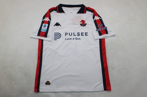 with Serie A Patch Fan Version 2024-2025 Genoa Away White Soccer Jersey Maillot de Foot