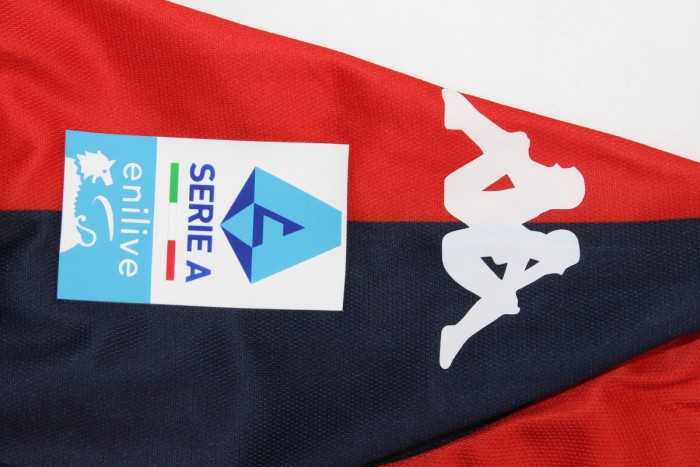 with Serie A Patch Fan Version 2024-2025 Genoa Home Soccer Jersey Maillot de Foot