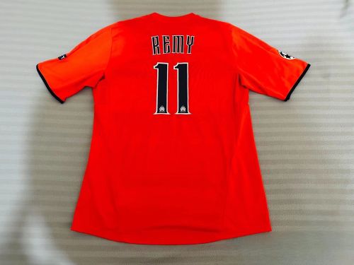 with UCL Patch Retro Jersey 2011-2012 Olympique de Marseille REMY 11 Third Away Orange Vintage Soccer Jersey
