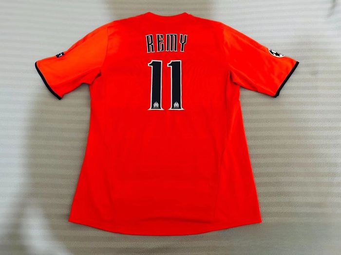 with UCL Patch Retro Jersey 2011-2012 Olympique de Marseille REMY 11 Third Away Orange Vintage Soccer Jersey