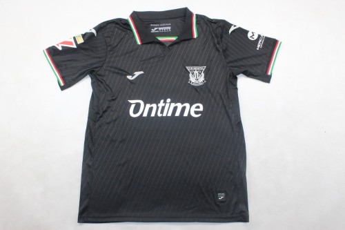 with League Champions+LALIGA Patch Fans Version 2024-2025 Leganes Third Away Black Soccer Jersey Leganés Football Shirt