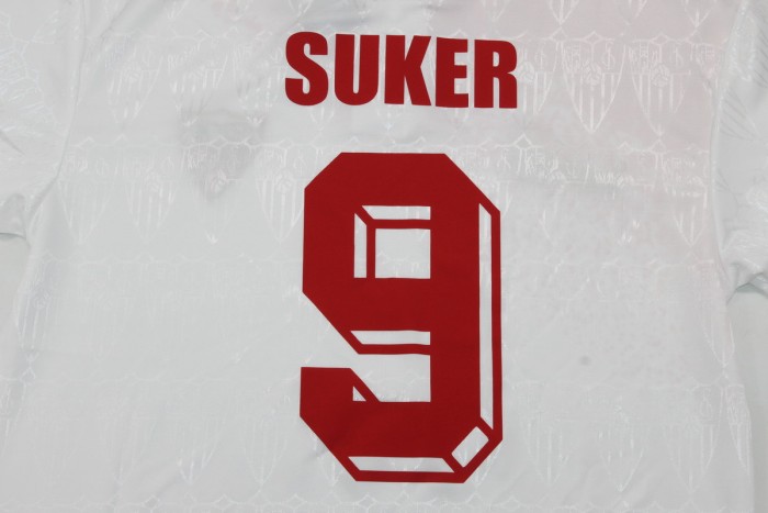 Retro Jersey 1993-1994 Sevilla SUKER 9 Home Soccer Jersey Vintage Football Shirt