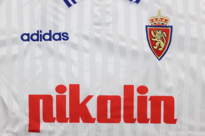 Retro Jersey 1995-1996 Real Zaragoza MORIENTES 9 Home Soccer Jersey Vintage Camisetas de Futbol