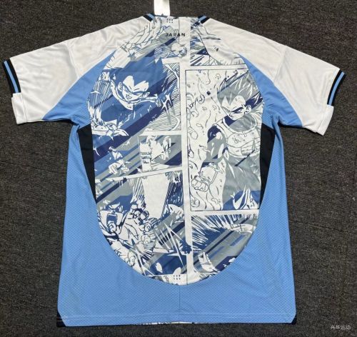 Fan Version Japan 2024 Blue Comic Soccer Jersey Football Shirt