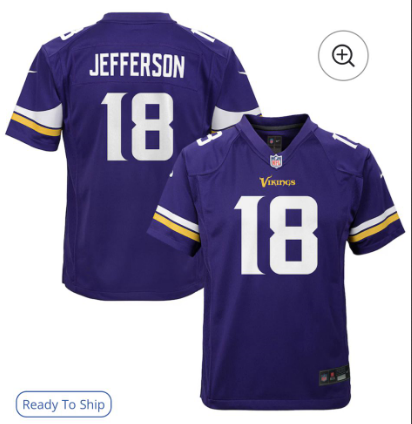 Youth Justin Jefferson Purple Minnesota Vikings Game Jersey