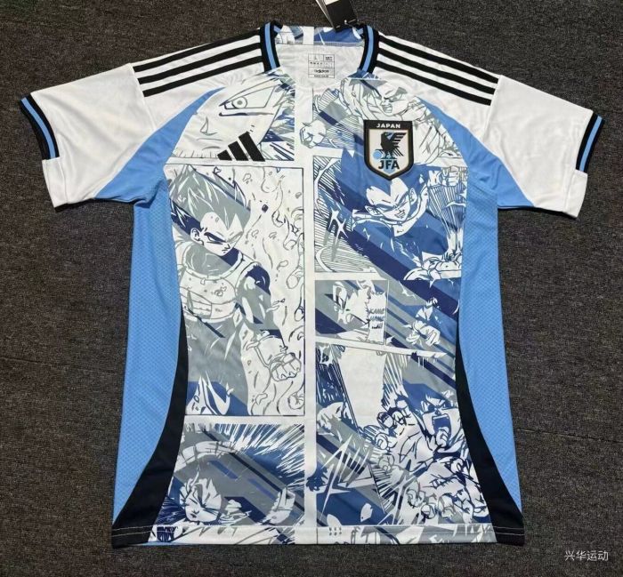 Fan Version Japan 2024 Blue Comic Soccer Jersey Football Shirt