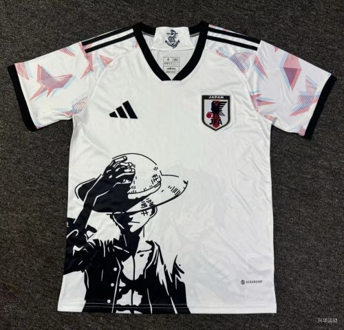 Fan Version Japan 2024 White/Black Comic Soccer Jersey Football Shirt