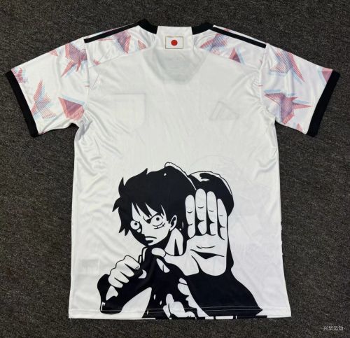Fan Version Japan 2024 White/Black Comic Soccer Jersey Football Shirt
