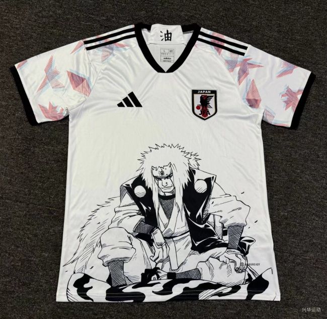 Fan Version Japan 2024 White/Black Comic Soccer Jersey Football Shirt