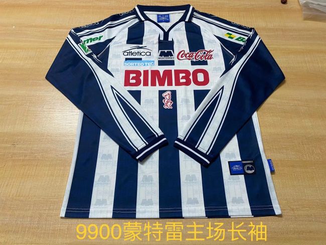 Long Sleeve Retro Jersey 1999-2000 Monterrey Home Soccer Jersey Vintage Football Shirt