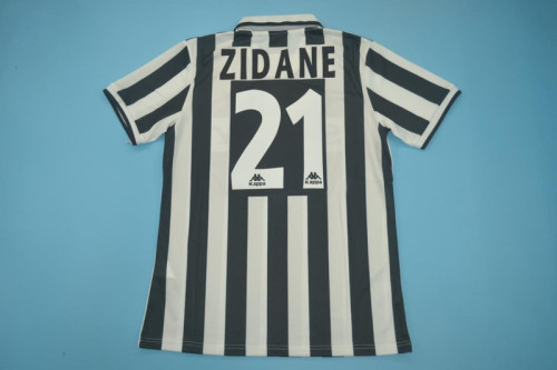 Retro Jersey 1996-1997 Juventus ZIDANE 21 Home Soccer Jersey Vintage Football Shirt