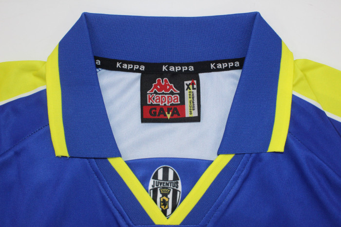 Retro Jersey 1996-1997 Juventus ZIDANE 21 Away Blue Soccer Jersey Vintage Maillot de Foot