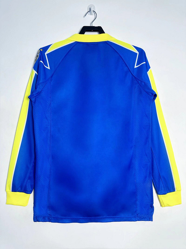 Long Sleeve Retro Jersey 1996-1997 Juventus Away Blue Soccer Jersey Vintage Maillot de Foot