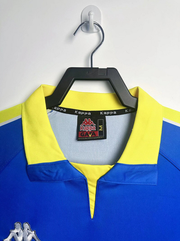 Long Sleeve Retro Jersey 1996-1997 Juventus Away Blue Soccer Jersey Vintage Maillot de Foot