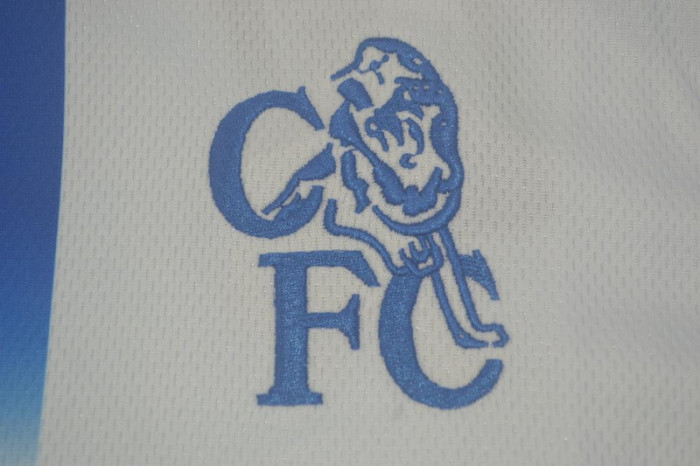 with UCL Patch Retro Jersey 2003-2005 Chelsea Away White Soccer Jersey Vintage Football Shirt