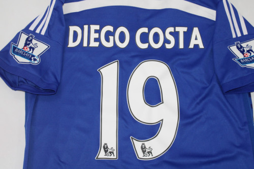 with EPL Patch Retro Jersey 2014-2015 Chelsea DIEGO COSTA 19 Home Soccer Jersey Vintage Football Shirt