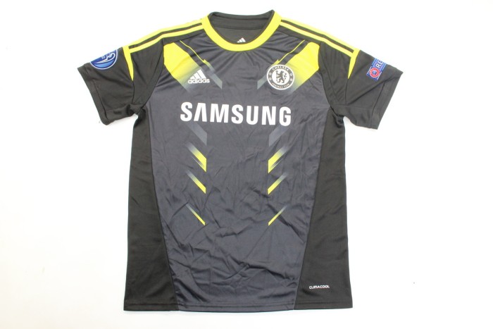 with 2012 Champions League Patch Retro Jersey 2012-2013 Chelsea TORRES 9 Third Away Black Soccer Jersey Vintage Football Shirt
